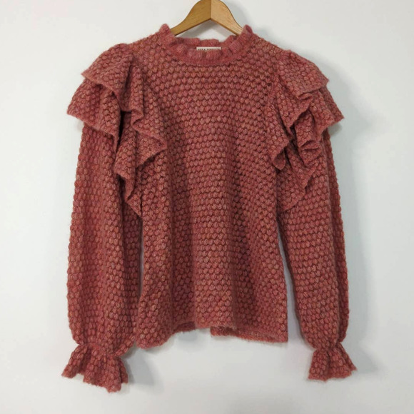 Ulla Johnson Sweaters - Ulla Johnson Camilla Frill Ruffle Sweater in Sweet Pea Size Medium Preowned